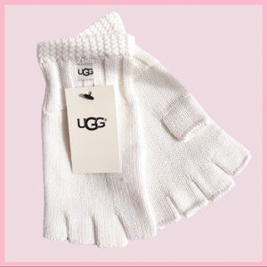Ugg W Ivory Knit Fingerless Glove With Cuff OS NWT